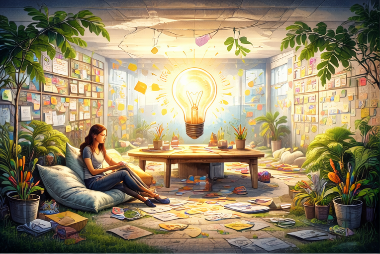 Ideas Need Space Over Structure for Better Idea First Thinking